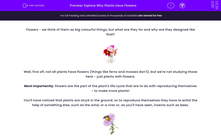 'Explore Why Plants Have Flowers' worksheet