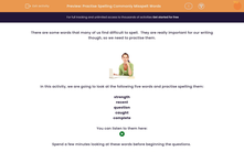 'Practise Spelling Commonly Misspelt Words' worksheet