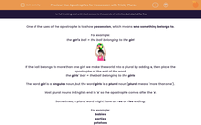 'Use Apostrophes for Possession with Tricky Plural Words' worksheet