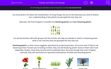 'Sort Plants into Groups' worksheet