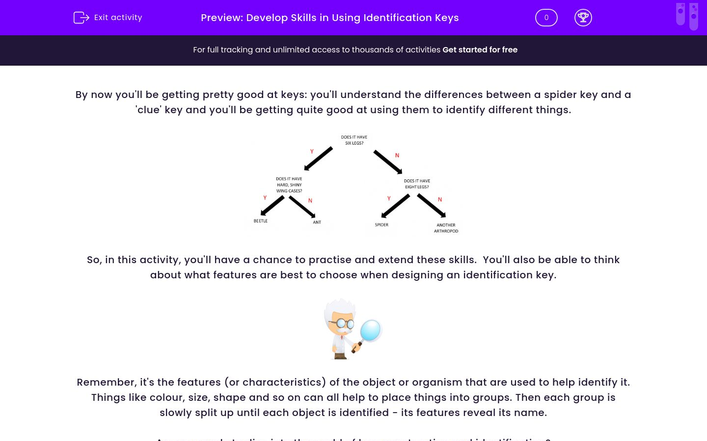 Develop Skills in Using Identification Keys Worksheet EdPlace
