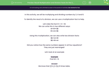 'Recall Multiplication and Division Facts for the 3, 4 and 8 Times Tables' worksheet