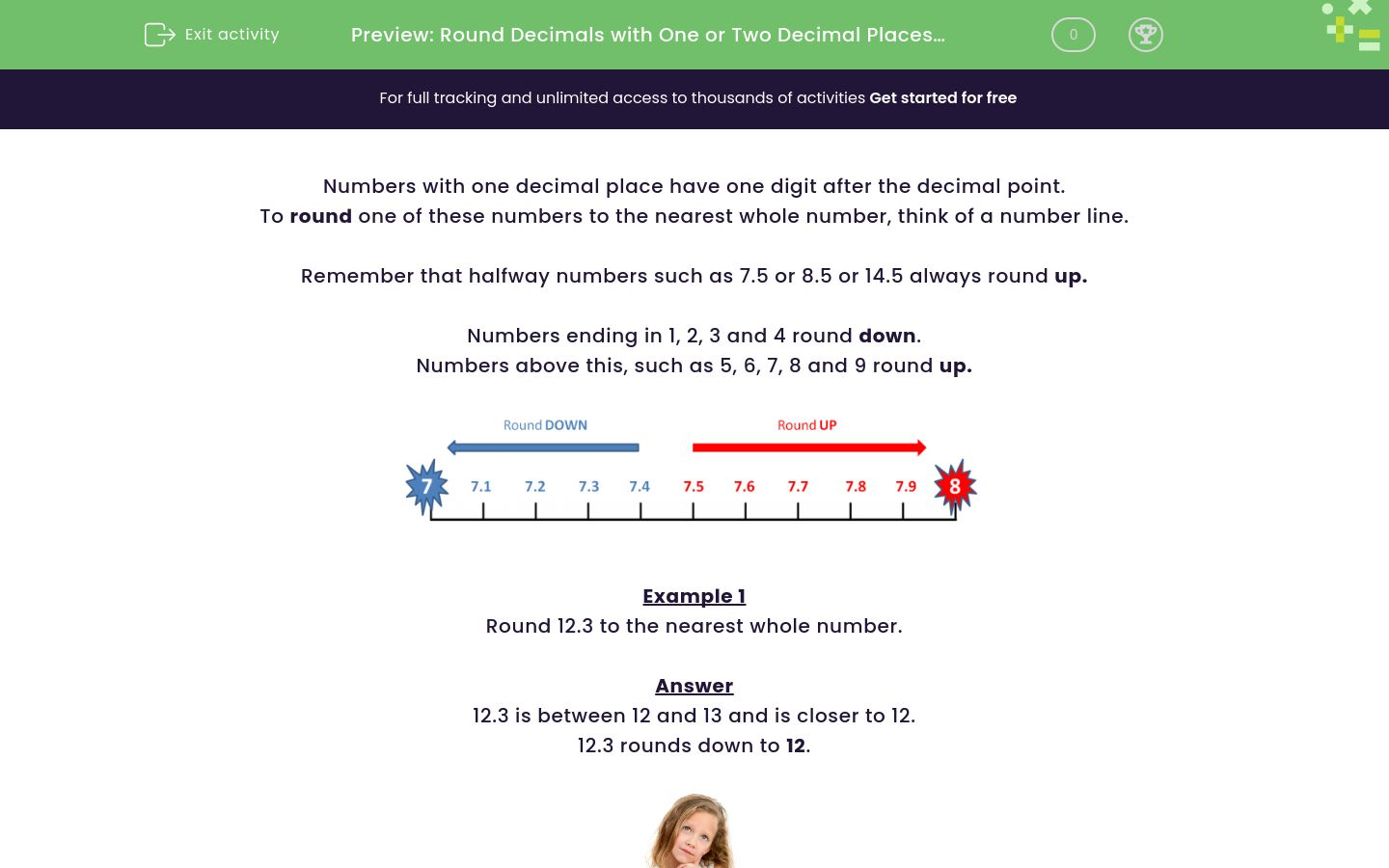 Round Decimals with One or Two Decimal Places to the Nearest Whole ...
