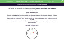 'Convert Times at o'clock from Analogue to Digital Time' worksheet