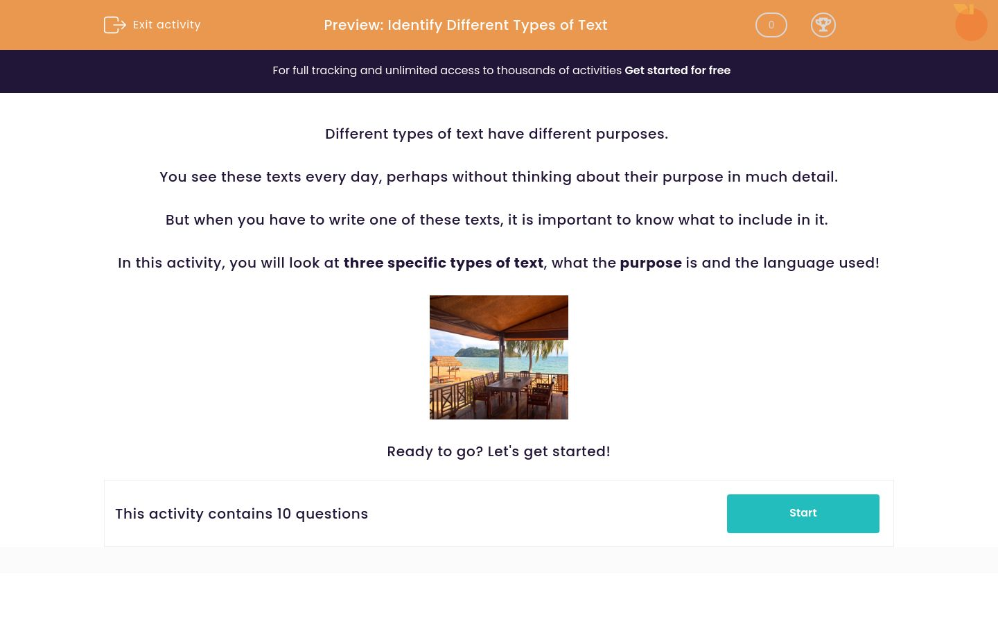 Identify Different Types of Text Worksheet - EdPlace