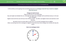 'Convert From Analogue to Digital Time including Quarter Past and Quarter To the Hour' worksheet