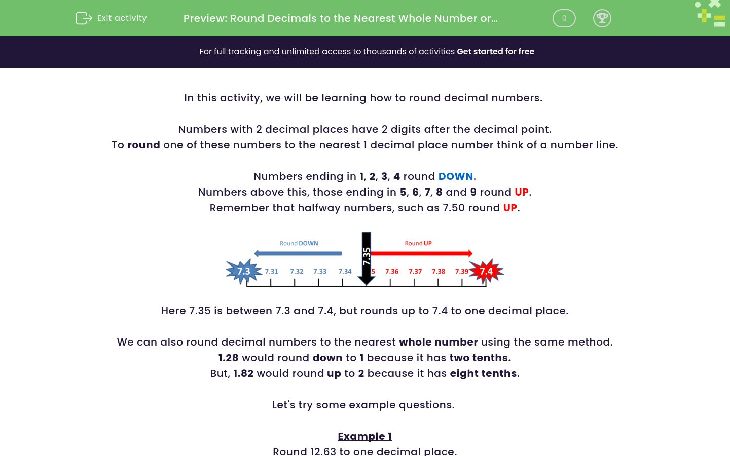 Round Decimals to the Nearest Whole Number or to One Decimal Place ...