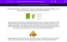 'Explore the Arrangement of Particles in Solids, Liquids and Gases' worksheet
