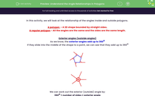 'Understand the Angle Relationships in Polygons' worksheet