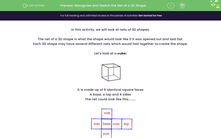 'Recognise and Sketch the Net of a 3D Shape' worksheet