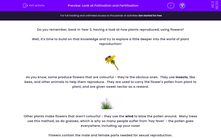 'Look at Pollination and Fertilisation' worksheet