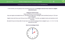 'Change Times from Analogue to Digital ' worksheet