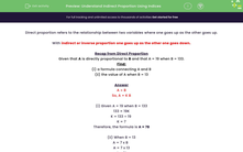 'Understand Indirect Proportion Using Indices' worksheet