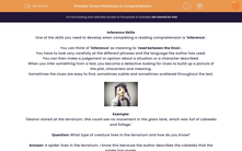 'Draw Inferences in Comprehension' worksheet