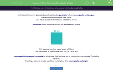 'Find the Perimeter of Composite Shapes' worksheet