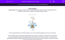 'Investigate Forms of Energy' worksheet