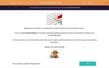 'Proofread For Errors' worksheet