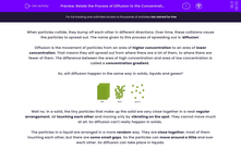 'Relate the Process of Diffusion to the Concentration of Particles' worksheet