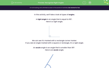 'Recognise Right Angles' worksheet
