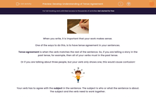 'Develop Understanding of Tense Agreement' worksheet