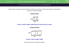 'Calculate Volumes of Compound 3D Shapes' worksheet
