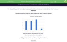 'Read Information in a Bar Chart' worksheet