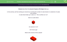 'Calculate the Volume of Cubes and Cuboids Using 1 cm Cubes' worksheet