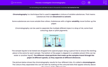 'Investigate Chromatography' worksheet