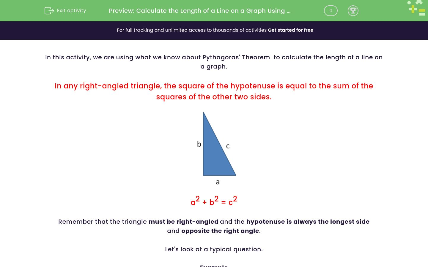 Calculate the Length of a Line on a Graph Using Pythagoras' Theorem ...