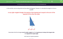'Calculate the Length of a Line on a Graph Using Pythagoras' Theorem ' worksheet
