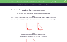 'Investigate the Relationship of the Sides of a Right-Angled Triangle' worksheet