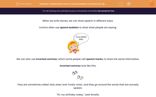 'Understand How to Use Inverted Commas for Speech' worksheet