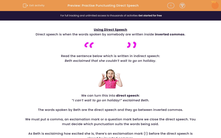 'Practise Punctuating Direct Speech' worksheet