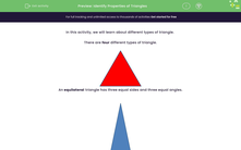 'Identify Properties of Triangles' worksheet