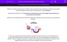 'Understand How Diffusion Works in the Body' worksheet