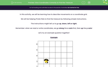 'Give Coordinates Correctly to Find the Treasure ' worksheet