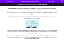 'Investigate Chromatography' worksheet