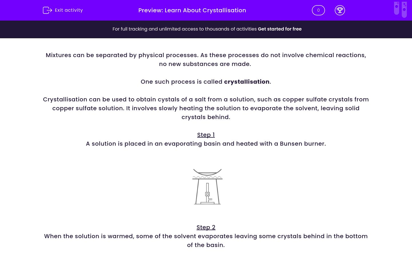 Learn About Crystallisation Worksheet - EdPlace