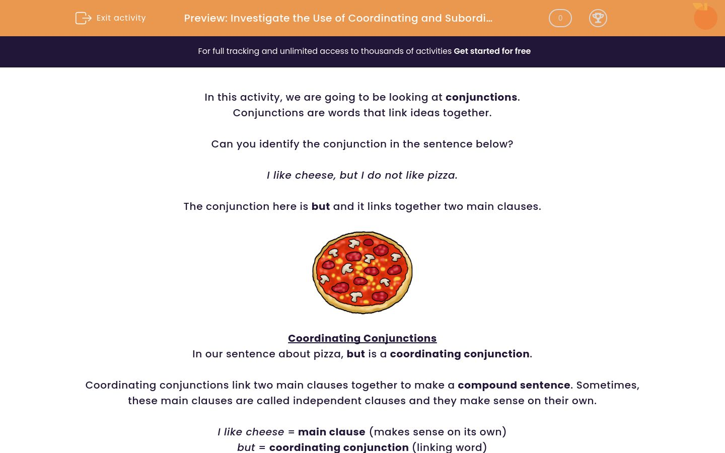Investigate the Use of Coordinating and Subordinating Conjunctions ...