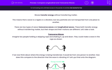 'Compare Longitudinal and Transverse Waves' worksheet