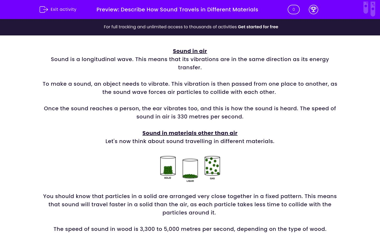 Describe How Sound Travels in Different Materials Worksheet EdPlace