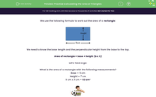 'Practise Calculating the Area of Triangles' worksheet