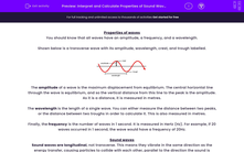 'Interpret and Calculate Properties of Sound Waves' worksheet
