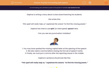 'Practise Punctuating Split Speech' worksheet