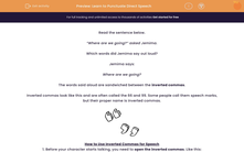 'Learn to Punctuate Direct Speech' worksheet