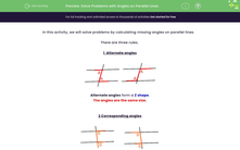 'Solve Problems with Angles on Parallel Lines ' worksheet