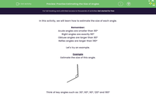 ' Practise Estimating the Size of Angles' worksheet