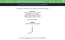 ' Practise Estimating the Size of Acute and Obtuse Angles' worksheet