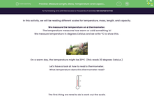 'Measure Length, Mass, Temperature and Capacity' worksheet