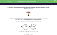 'Practise Comparing Time Intervals' worksheet